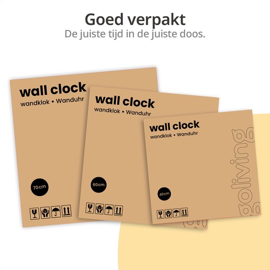 Goliving Wanduhr Industrial - Geräuschloses Uhrwerk - Moderne Wanduhr - Metall - Ø 60 cm - Schwarz