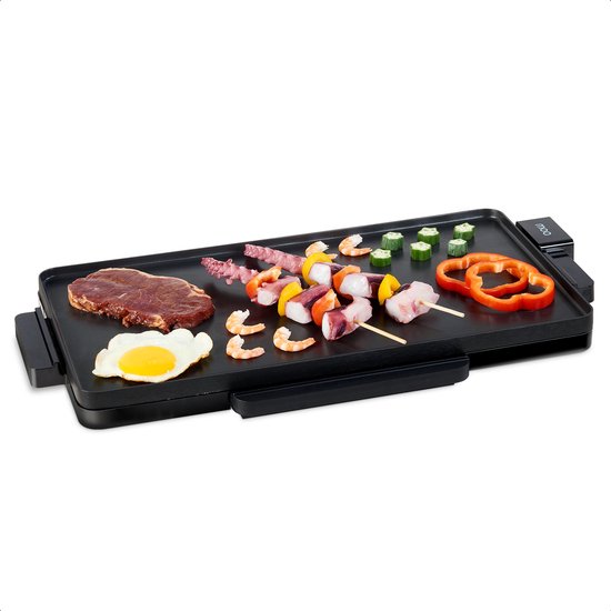 MOA Elektrische Grillplatte - Teppanyaki-Grillplatte - Tischgrill - Gourmet-Set - 2000W - Schwarz