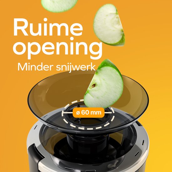 KitchenBrothers Entsafter - für Gemüse und Obst - Entsafter - mit Fruchtfleischbehälter - 500ml - 600W - Schwarz