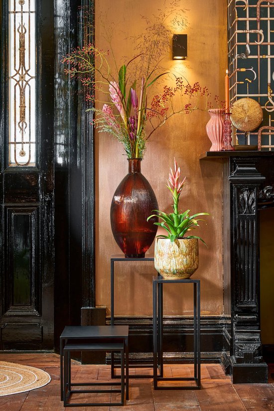 Mica Decorations Firenza Flaschenvase - H59 x Ø29 cm - Recyceltes Glas - Dunkelbraun