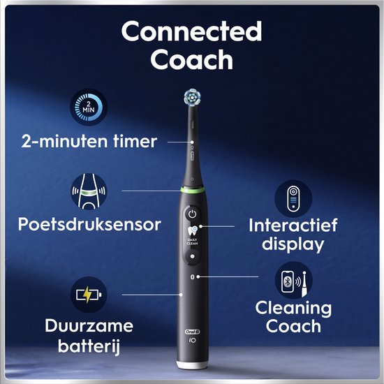 Oral-B iO 6 Elektrische Zahnbürste, Doppelpack – Schwarz und Rosa – 3 Aufsteckbürsten – Premium-Reisetui