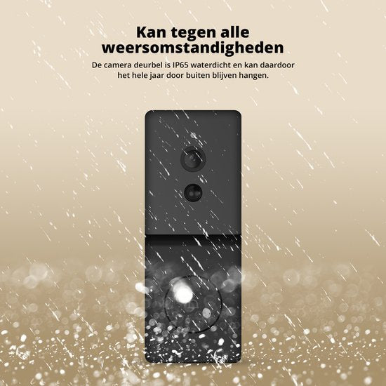 FlinQ Smart Doorbell - Türklingel drahtlos - Türklingel mit Kamera - inkl. Gong - 1080P HD - Schwarz
