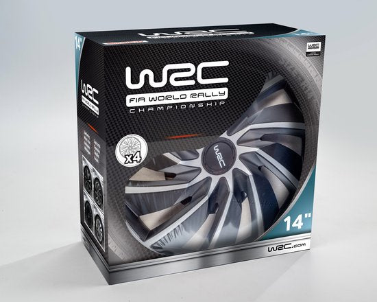 WRC Radkappen 14-Zoll - silber/schwarz - 4 Stück