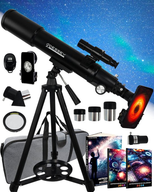 ODESSEY Refraktor Teleskop - 250 X Zoom - Stargazer Teleskop Kinder & Erwachsene