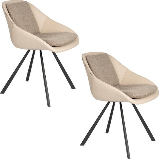 Dutchbone Wakefield Stuhl Elfenbein - Satz von 2