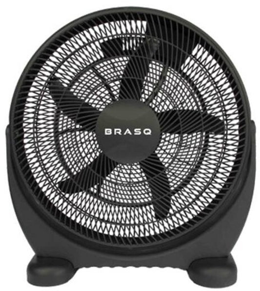 BRASQ Bodenventilator - 50 cm - Schwarz - 3 Geschwindigkeiten - Standventilator - Einstellbar - 90 Watt