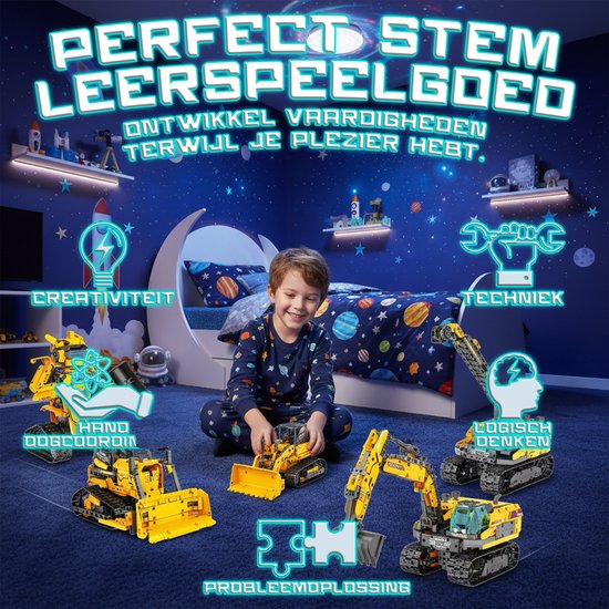 Qualitá® Roboterbaukasten 5 in 1 - Lernspielzeug - Roboterspielzeug - Roboterbaukasten - MINT-Spielzeug - Programmieren für Kinder - Interaktives Spielzeug - 736 Teile - 7-9 Jahre