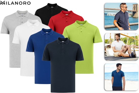 Milanoro - Größe M - Poloshirt - Herren - Weiß