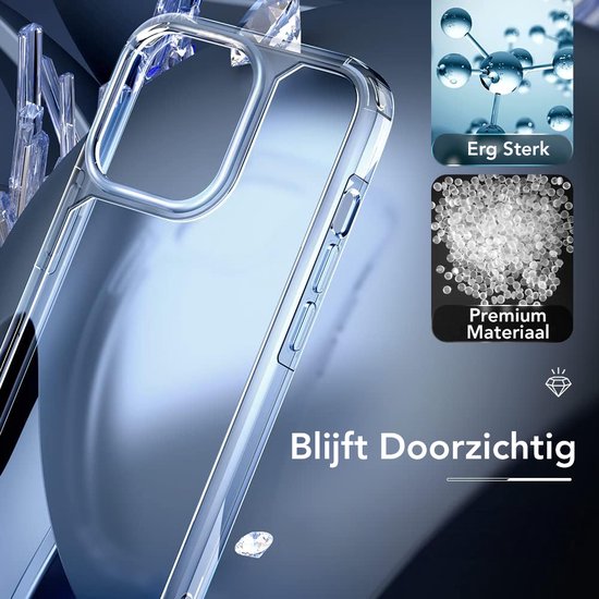 Podec iPhone 13 Pro Hülle, transparent – Set mit 2x Displayschutzfolie + 2x Kameraschutzfolie – Handyhülle mit Schutzglas – Transparente Hülle