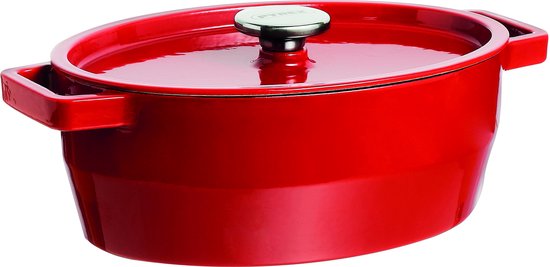 Pyrex Slowcook Kasserolle Oval - Gusseisen - 5,8 Liter - Rot