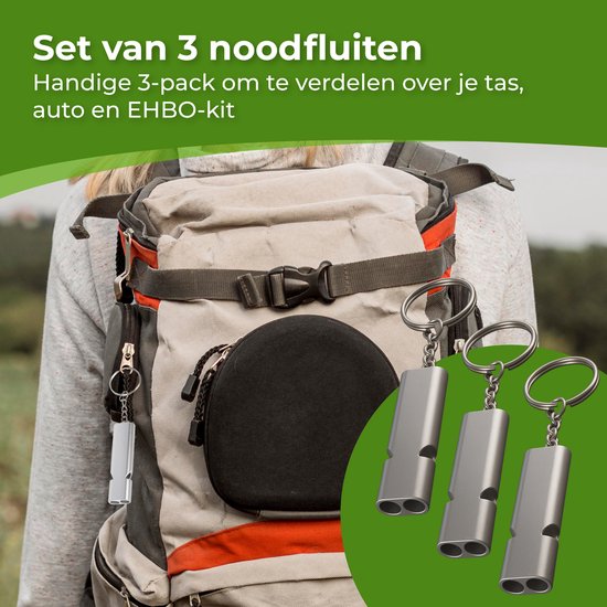 Nuvance Notfallpfeife - Pfeife für Notfälle und Überleben - Pfeife mit hoher Dezibel - 120dB - Notfallpfeife bei Katastrophe - 3 Stück