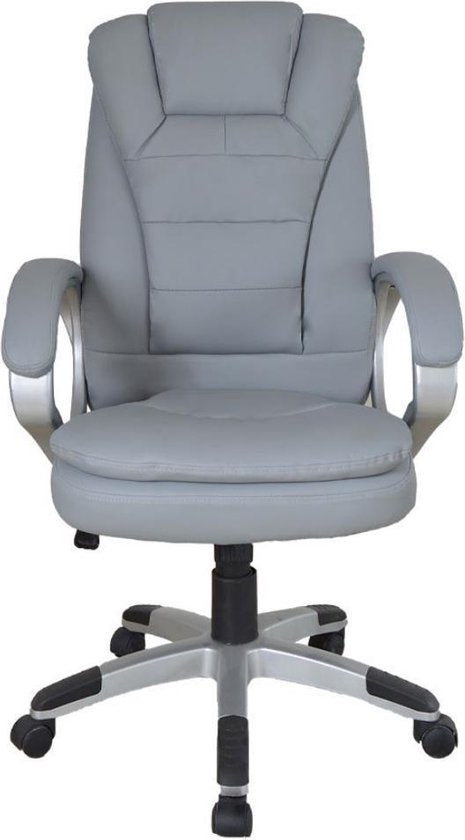 Drehstuhl - Chefsessel - ergonomisch verstellbar - extra dick gepolstert - grau