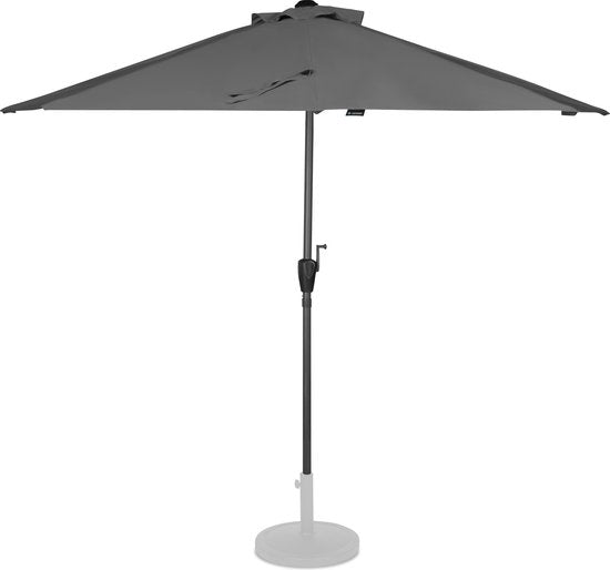 VONROC Premium Sonnenschirm Magione - Strapazierfähig - Halbrund 270x135cm - UV-beständiges Tuch - inkl. Schutzhülle - Grau