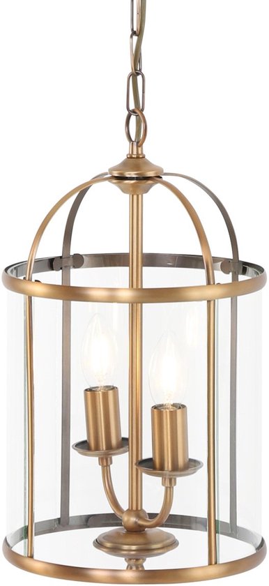 Hängeleuchte Pimpernel 5971BR Bronze Ø 23 cm Klassische Laterne von Steinhauer, höhenverstellbar, Glas und Metall, für den Innenbereich