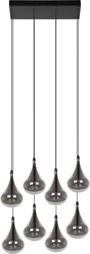 Lucide TEARS – Hängeleuchte – LED, dimmbar – G4 – 8 × 1,5 W, 3000 K – Schwarz