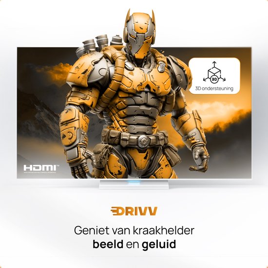 Drivv. Premium HDMI Kabel 2.1 - Ultra HD High Speed 8K - HDMI auf HDMI - Geeignet für Xbox Serie X & PS5 - 3 Meter - Orange