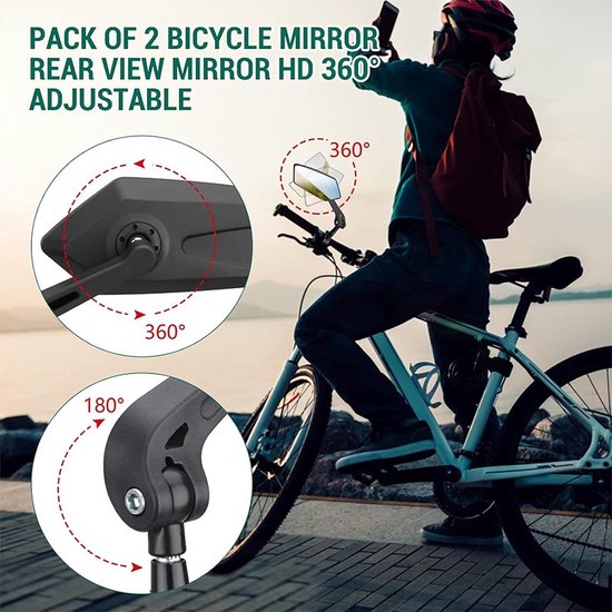 Garpex® 2er Set - Fahrradspiegel rechts und links - Rückspiegel Fahrrad - Fahrradspiegel ebike - Verstellbares Design
