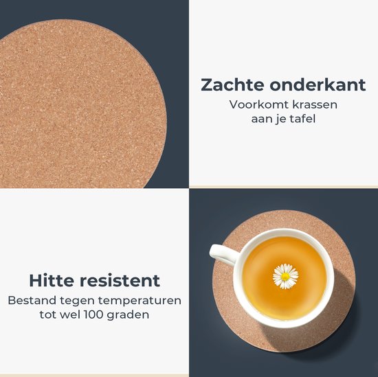Castagnola Untersetzer - Korkuntersetzer für Gläser - Glasuntersetzer mit Halterung - Untersetzer - saugfähig und hitzebeständig - 10 Stück
