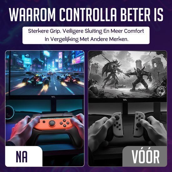 Controlla - Zubehör passend für Nintendo Switch 2 - Joy Con Griffset für Nintendo Switch 2 - Controller und Lenkrad
