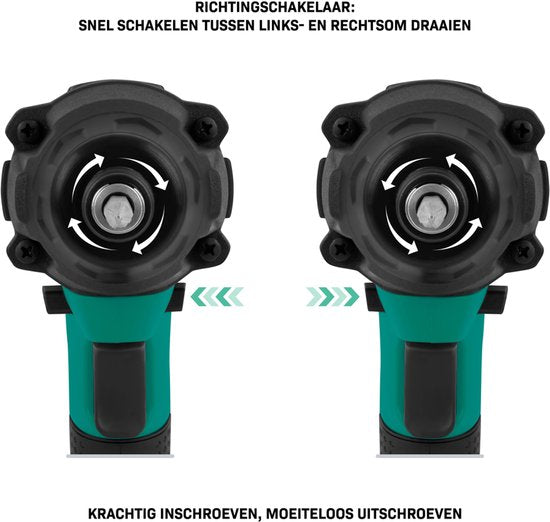VONROC Accu-Schlagschrauber 20V - 180Nm - Aufnahme: 6,35 mm ¼" - Inkl. Schraubbits, Mag-net Bithalter und Kappenhalter - Exkl. Akku und Schnellladegerät