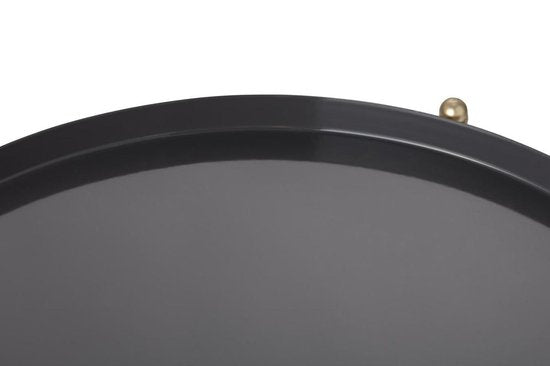 LIFA LIVING Beistelltisch Modern - Grau & Gold Couchtisch - Rund - Metall - Für Wohnzimmer, Schlafzimmer oder Büro - 37,5 x 47,5 cm