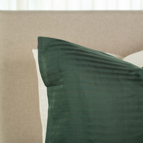 Kayori Elin Bettbezug aus Baumwollsatin – 240 x 200–220 cm + 2 Kissenbezüge – Einzelbetten – Dunkelgrün