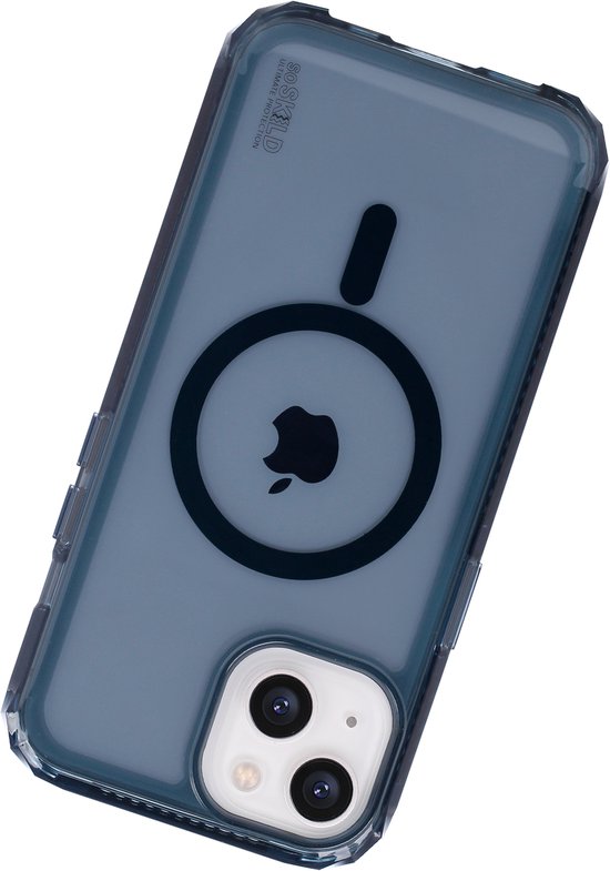 SoSkild Case iPhone 15 Plus - MagSafe - Defend Heavy Impact Case - Transparent Magnetic Magsafe Case - Smokey Grey