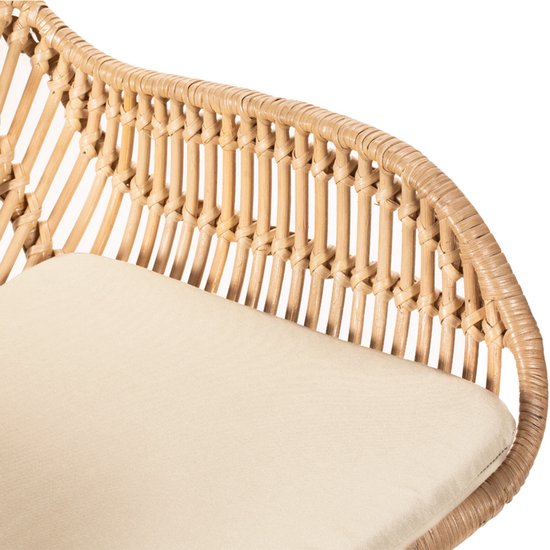 Nunuhai – Set aus 2 Rattan-Barhockern mit beigen Beinen, Höhe 68 cm