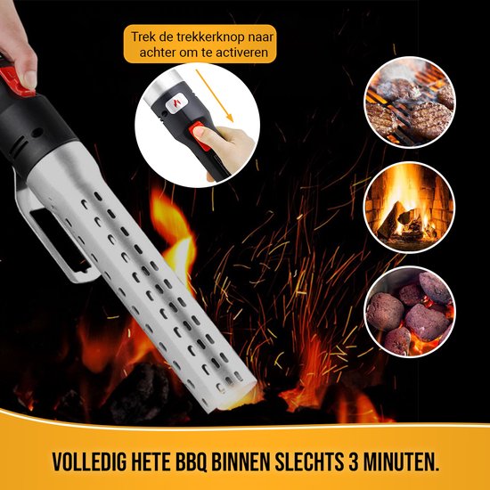 Bbq Meating Bbq Feuerzeug - Looftlighter - BBQ Zubehör - One Minute Lighter - Elektrisches Bbq Feuerzeug - Bbq Starter - Geschenk