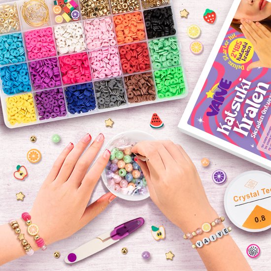 Vaive Katsuki Beads Deluxe Starter Kit - 2485-teiliges Schmuckherstellungsset - Basteln für Mädchen - für Kinder - Bastelkiste - Herstellung von Armbändern - Herstellung von Ohrringen