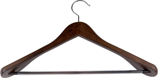 alpina Kleiderbügel Holz - Kleiderbügel 1 Stück - Breite Schultern und Anti-Rutsch - 44 x 23,5 x 5,8 CM