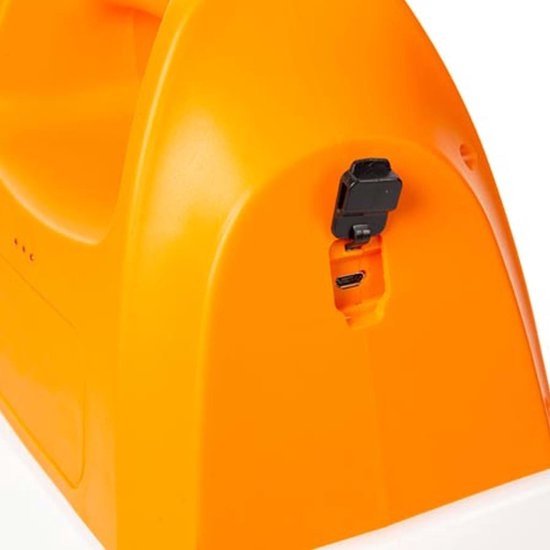 Toolland Drucksprüher, elektrisch, Akku, Teleskoplanze, verstellbarer Sprühkopf, Schultergurt, 6 Liter, weiß/orange/schwarz