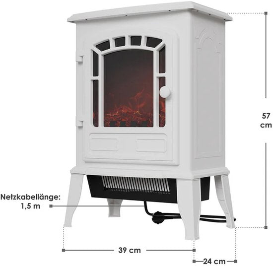 Elektrischer Kamin - Inkl. Flammeneffekt - Weiß