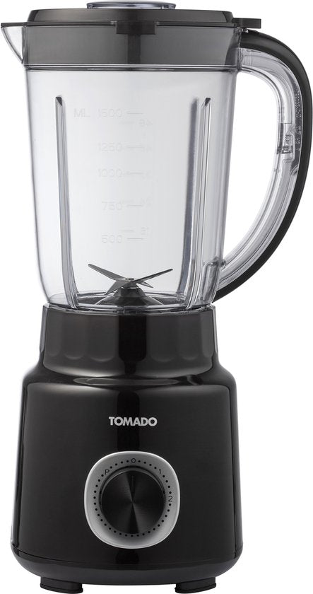 Tomado TTB1501B - Mixer - 1,5 Liter - 2 Geschwindigkeiten - 500W - Pulsmodus - Deckelschutz - Schwarz