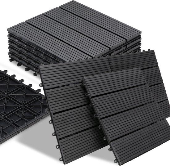 WPC-Terrassenfliesen - Classic Insert System 30x30cm - Anthrazit