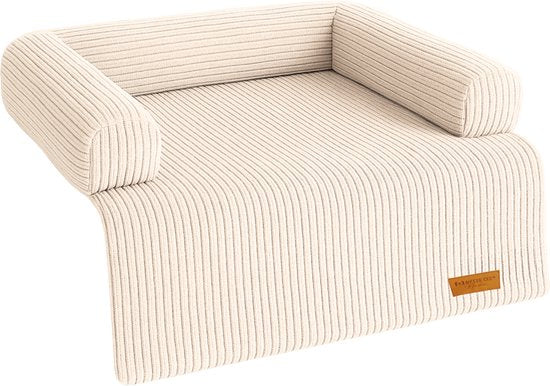 By Cee Cee Original Hundedecke Bank - Hundedecke Bank - Hundekorb - Premium - komplett mit Reißverschluss - Rippengewebe - Beige - 120x90 - Größe L