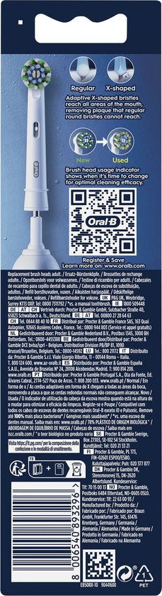 Oral-B Cross Action Pro - Bürstenköpfe - Mit CleanMaximiser Technologie - 10 Stück - Kompatibel mit elektrischen Zahnbürsten