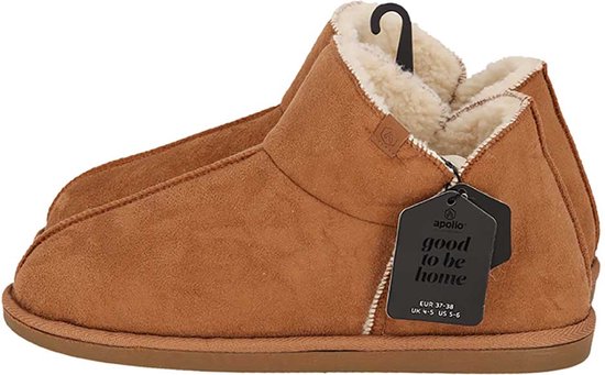 Apollo Damen Wildleder Cognac Hausschuhe - Größe 39/40