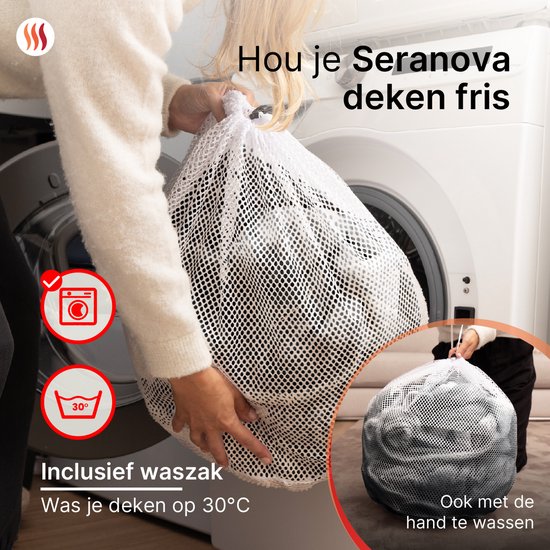 Seranova Electric Blanket XXL - 180x160 cm - 2 Personen Decke - Wärmedecke - Doppelseitig - Fleece Sherpa - Anthrazit Grau