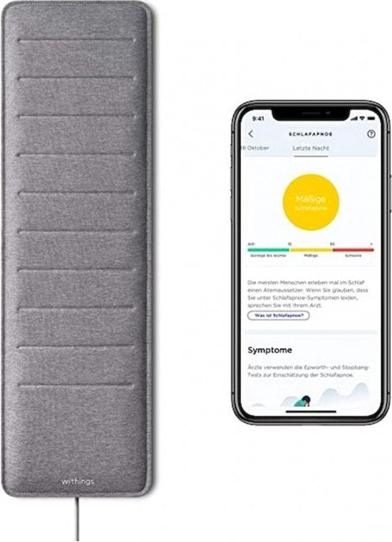 Withings Sleep Analyzer – Erkennung von Schlafapnoe – Schnarcherkennung – Schlafanalyse – Herzfrequenzmessung