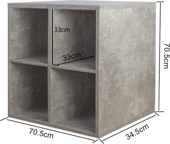 Schallplattenschrank - Aufbewahrung von Schallplatten - Bücherregal - grauer Beton