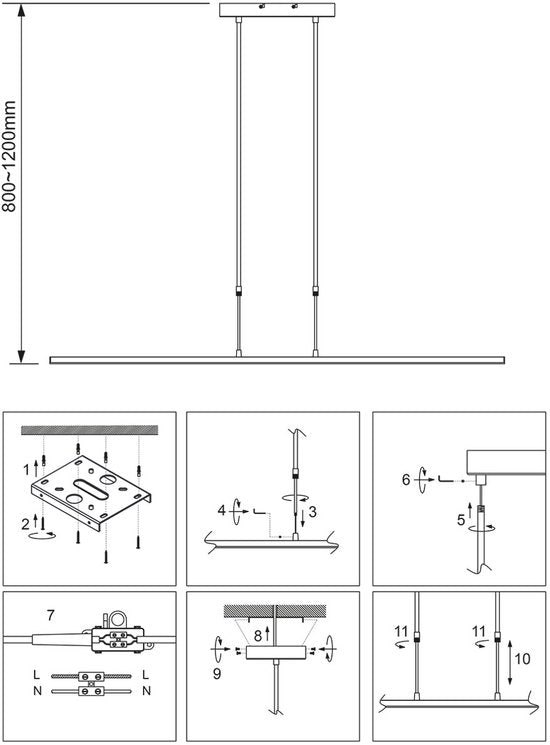 Steinhauer - Pendelleuchte - Bande - Stahl - Kunststoff Metall - Designleuchte - LED - 3319ST