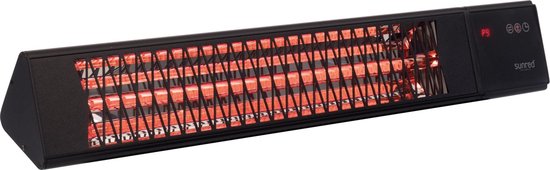 Sunred - Triangle - Dark line - Schwarz - Wandmodell - Terrassenheizung - Carbon rose gold technology - 2500 W - ECO - 9 Einstellungen - Fernbedienbar - SMART - APP - Timer - Elektroheizung - SMART heater - SLIMME heater