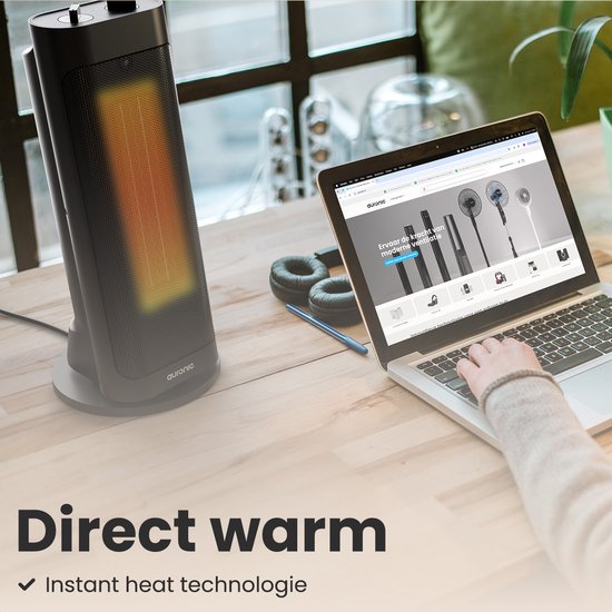 Auronic Fan Heater Pro - Keramik-Heizung - 2000W Heizung - Schwarz