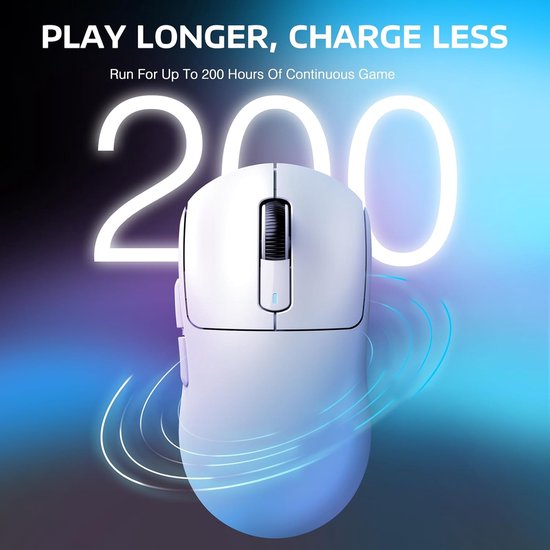 ATTACK SHARK X3 Kabellose Gaming-Maus - Kabelgebunden/2.4G/BT5.4 - Leichtgewicht 49G - 26000DPI - Weiß