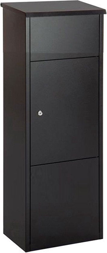 BRASQ Paketbriefkasten Schwarz PB400 - Standbriefkasten Stahl - Paketbriefkästen - Paketkasten 105x38x24 cm