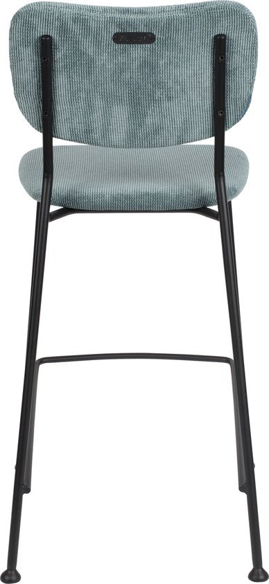 Zuiver Benson Barhocker Rückenlehne 64,5 cm Grau/Blau - 2er Set