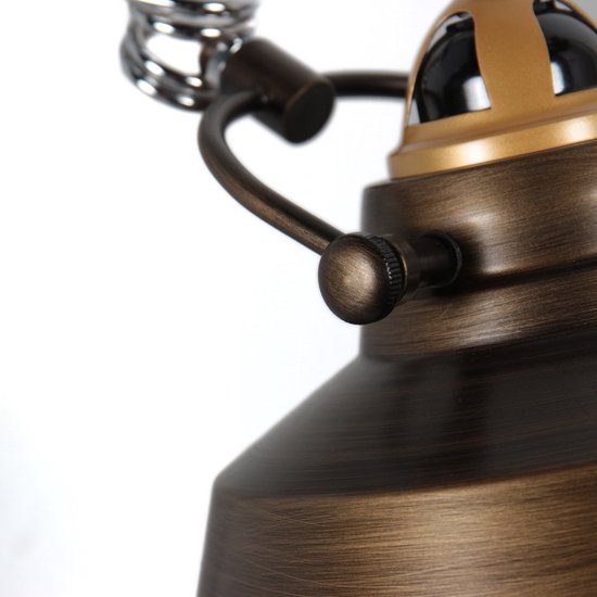 Bronze-Wandleuchte Nove 1320BR mit E27-Fassung, 190 cm langem Kabel und Schalter, im Industriedesign, von der Marke Mexlite, aus Metall und Kunststoff