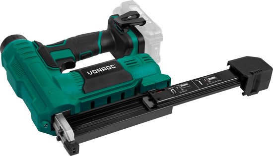 VONROC Akku-Tacker - VPower 20V - Inkl. 1000 Klammern & 1000 Nägel - Ohne Akku & Ladegerät - grün/schwarz