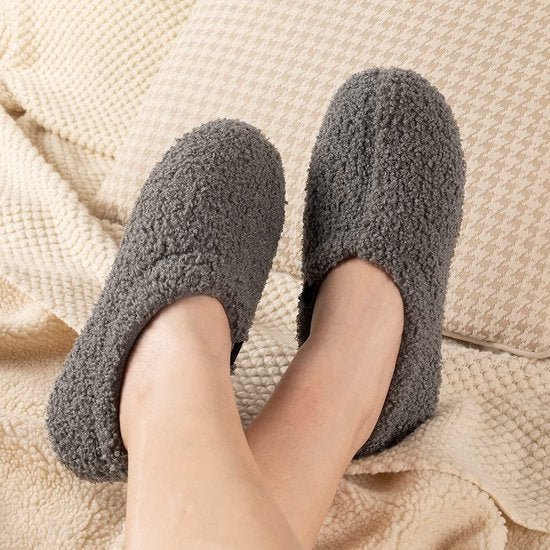 Hausschuhe Damen - Hausschuhe - Größe 40/41 - Grau - Rutschfest - Comfeet